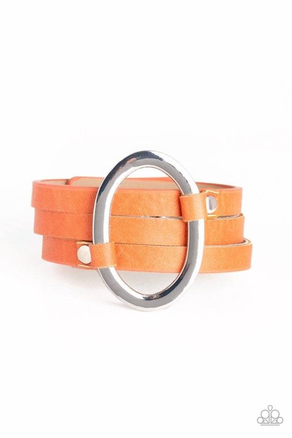 Leather Urban Bracelet - Orange 