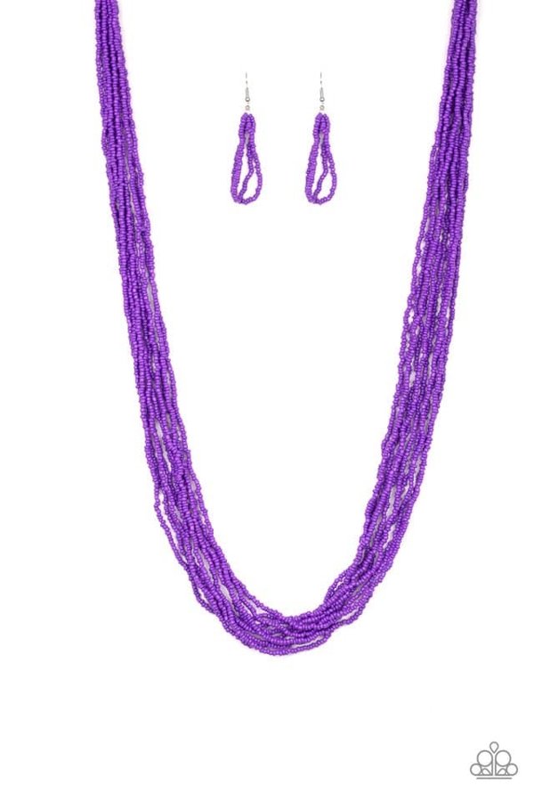 Seed Bead Necklace - Purple 