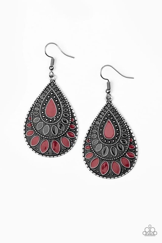 Red and Black Earring