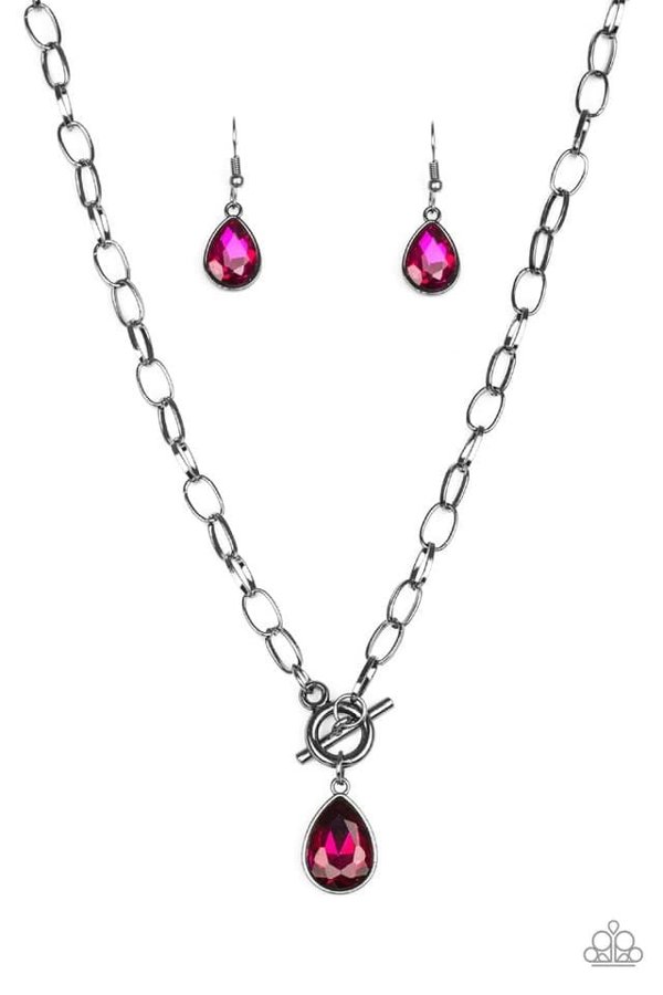 Silver Necklace - Purple