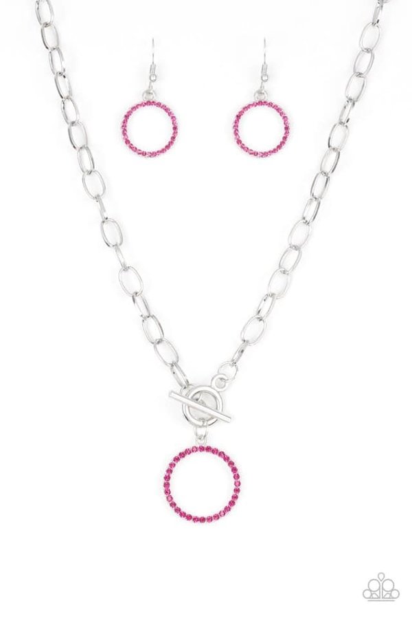 Silver Necklace - Pink