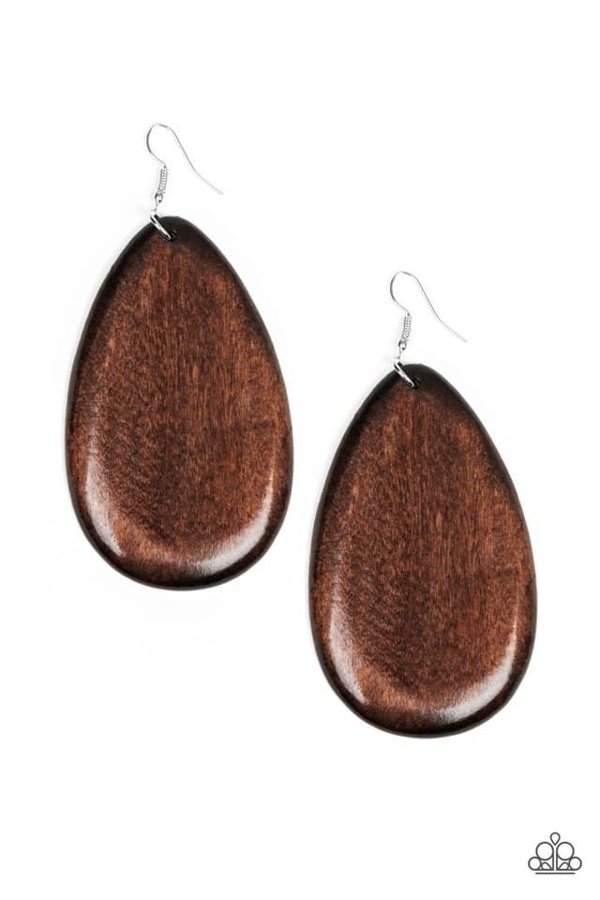 Wood Earrings- Brown 