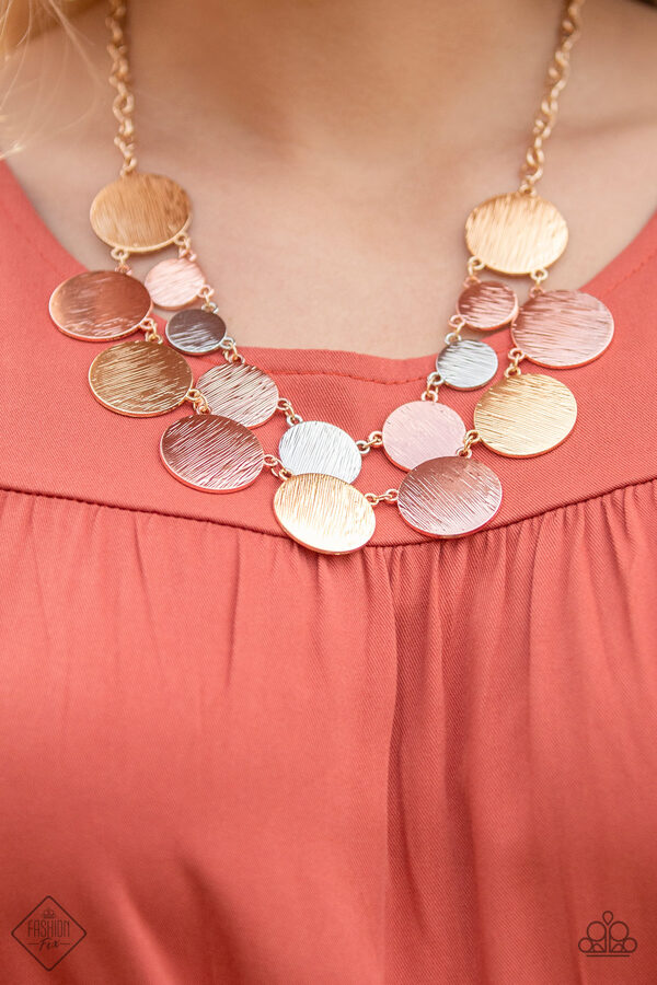 Stop and Reflect Necklace - Gold, Copper, Silver