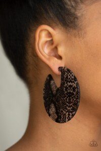 Acrylic Python Print Multi Earrings - Brown
