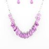 Colorfully Clustered Necklace - Purple