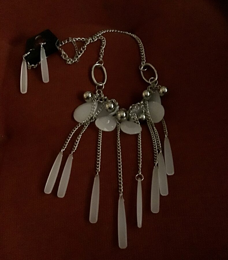 Silver Necklace - White
