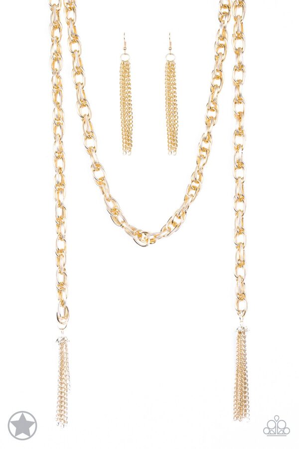 Scarfed For Attention Necklace - Gold