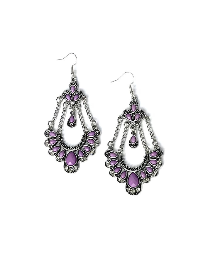 Unique Chic Earrings- Purple