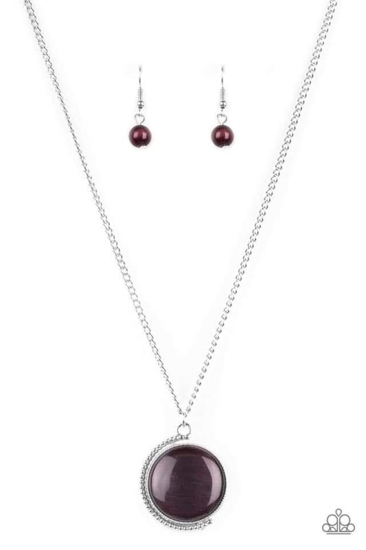 Silver Necklace - Purple