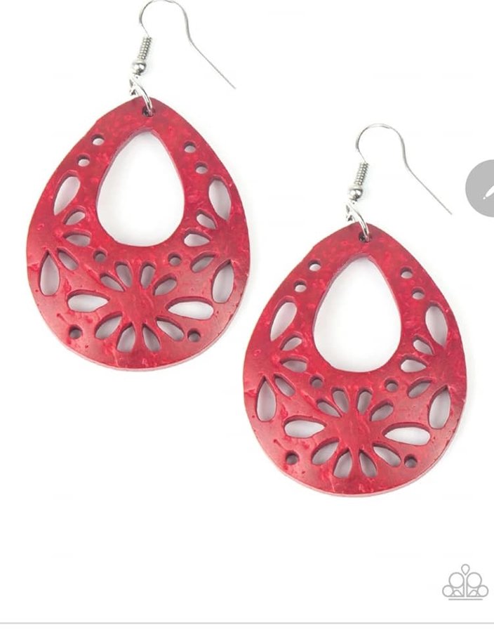 Leather Earrings-Red
